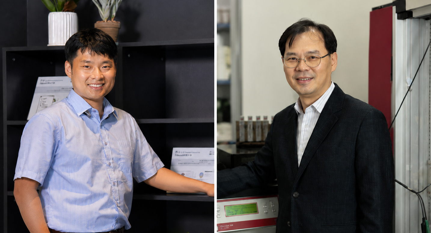 From left are Professors Chaenyung Cha and Jung-Woo Yoo from the Department of Materials Science and Engineering.