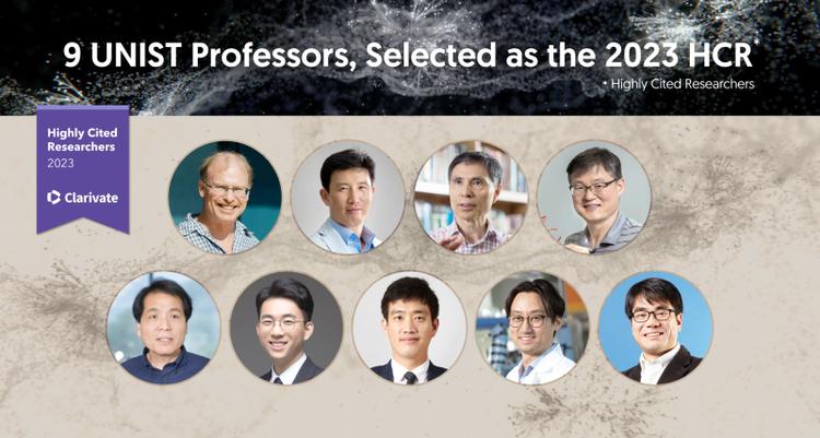 Nine UNIST Researchers Named to Clarivate’s 2023 Highly Cited Researchers List